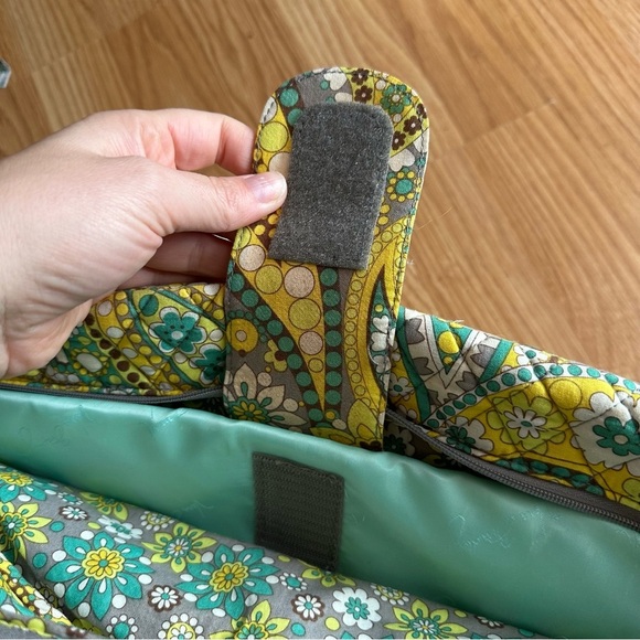 Vera Bradley Portfolio Messenger Bag Lemon Parfait Fabric Canvas Shoulder Strap - Picture 9 of 10